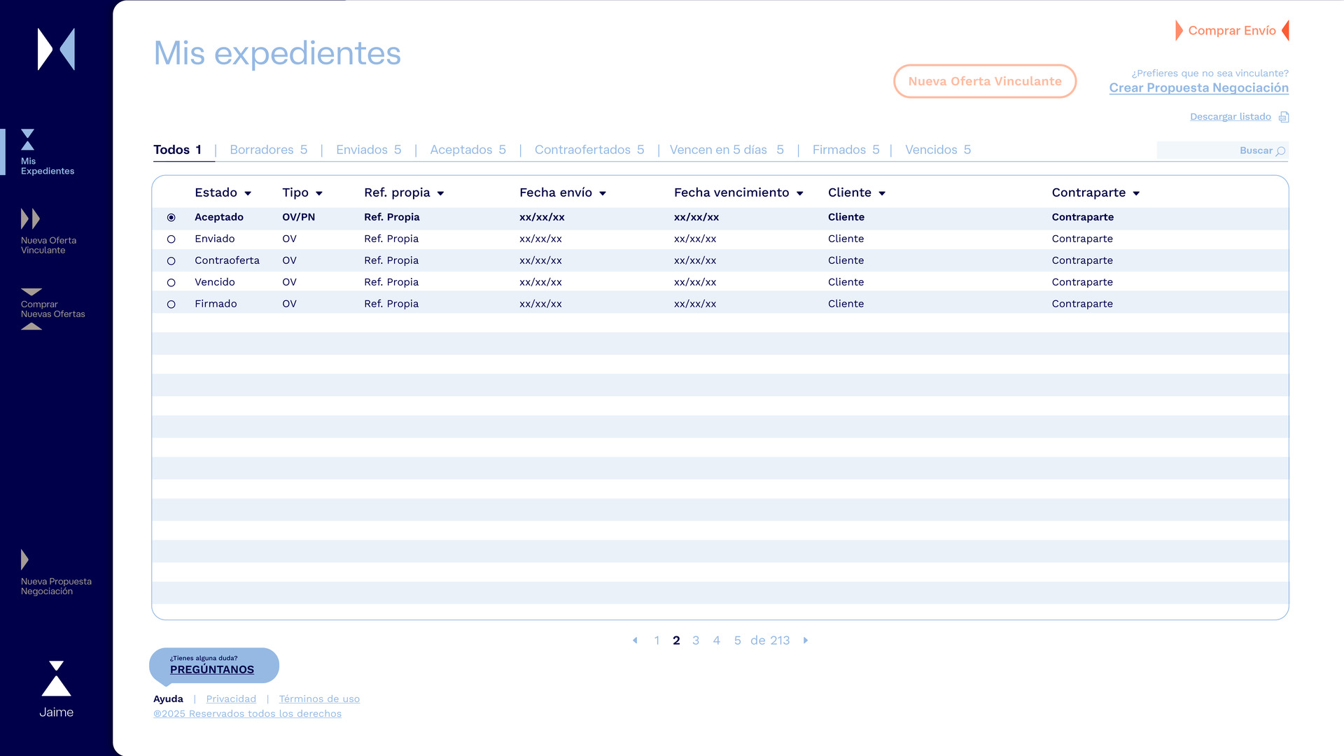 Gestionar expedientes